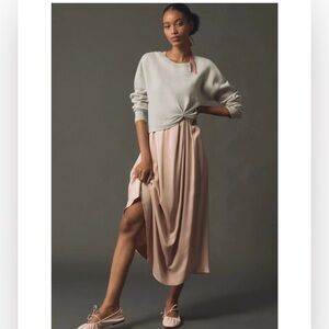Anthropologie Pink High Low Skirt